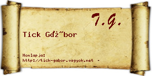 Tick Gábor névjegykártya