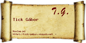 Tick Gábor névjegykártya